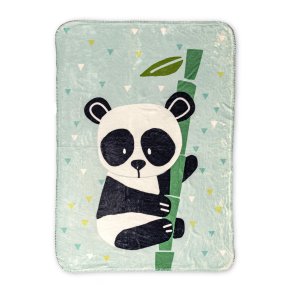 Tppe HappyFriday Moshi Moshi Panda Garden Blue Multifarvet Mikrofiber 110 x 140 cm