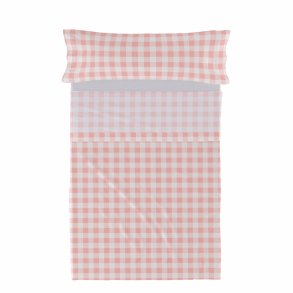 Sengetj st HappyFriday Basic Kids Vichy Pink Seng 105 180 x 270 cm 2 Dele