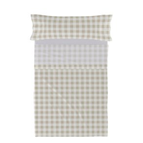 Sengetj st HappyFriday Basic Kids Vichy Beige Seng 105 180 x 270 cm 2 Dele