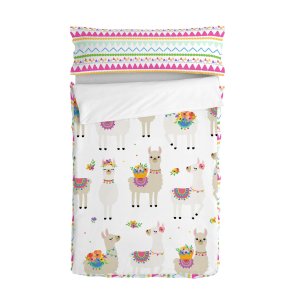 Dynebetrk uden fyld HappyFriday Moshi Moshi Cute Llamas Multifarvet 90 x 200 cm