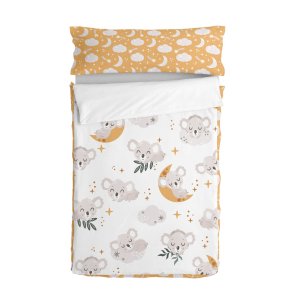 Vatteret sengetj med lynls HappyFriday Moshi Moshi Baby Koala Multifarvet 105 x 200 cm