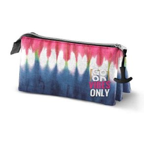 Tredobbelt bretaske Karactermania Eco Omp! Good Vibes Only Tie Dye Denim (23 x 11 x 10 cm)
