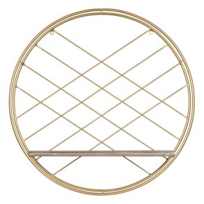 Hylder 51 x 14 x 51 cm Natur Gylden Metal Tr