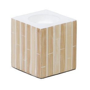 Lyseholder Beige Bambus Tr MDF 10,5 x 10,5 x 10,5 cm