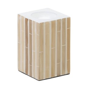Lyseholder Beige Bambus Tr MDF 10,5 x 10,5 x 16 cm