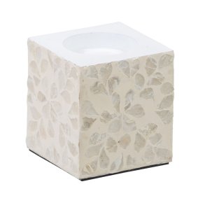 Lyseholder Beige Perlemor Tr MDF 10,5 x 10,5 x 10,5 cm