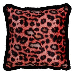 Pude Orange Leopard 45 x 45 cm