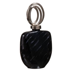 Vase 23 x 13 x 41 cm Krystal Sort Metal Slv