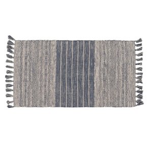 T�ppe Bl� Hvid 70 % bomuld 30 % Polyester 80 x 150 cm