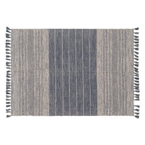 T�ppe Bl� Hvid 70 % bomuld 30 % Polyester 160 x 230 cm