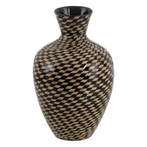 Vase Sort Beige Bambus 28 x 28 x 46 cm