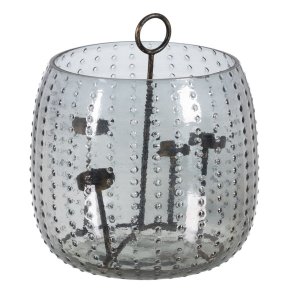 Lyseholder Gr Metal Krystal 28 x 28 x 25 cm