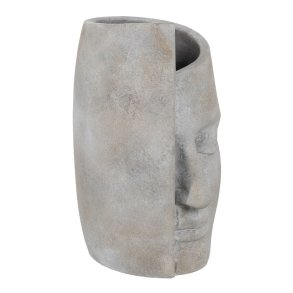Vase Gr Cement Ansigt 18,5 x 16 x 27,5 cm