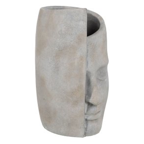 Vase Gr Cement Ansigt 21 x 18 x 32,5 cm