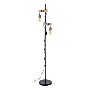 Gulvlampe Sort Beige Tr Jern 26 x 26 x 149 cm