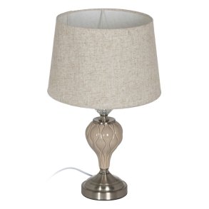 Bordlampe Beige Slvfarvet Metal Krystal 10 W 220 V 30 x 30 x 48 cm