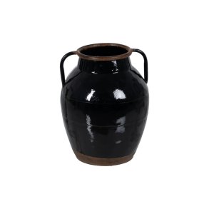 Vase Sort Jern 18,5 x 18,5 x 22 cm