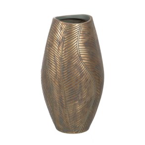 Vase Grn Gylden Polyesterharpisk 22 x 22 x 40 cm