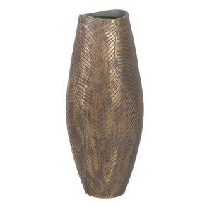Vase Grn Gylden Polyesterharpisk 22 x 22 x 54 cm