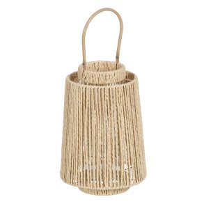 Laantarn Lyseholder Laantarn Fldefarvet Natur Metal Papir Krystal 23,5 x 23,5 x 35 cm