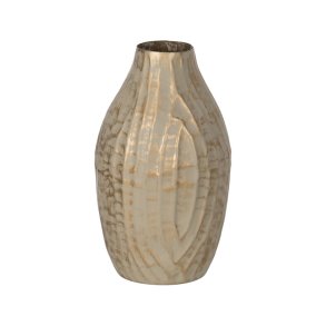 Vase Beige Gylden Jern 16 x 16 x 30 cm