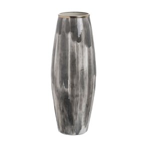 Vase Hvid Sort Aluminium Krystal 23 x 23 x 61 cm