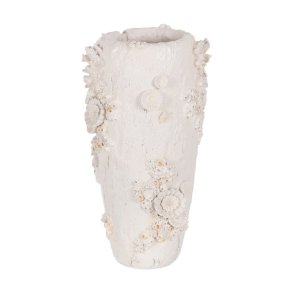 Vase Hvid Polyesterharpisk 25 x 25 x 47,5 cm