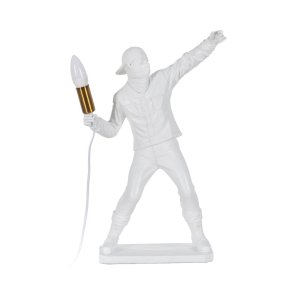 Bordlampe Hvid Harpiks