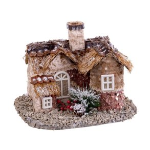 Julepynt Multifarvet Natur Polyfoam Hus 18 x 22 x 15 cm