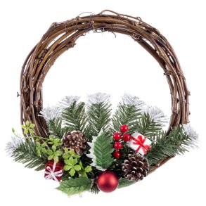 Adventskrans R�d Multifarvet Spanskr�r Plastik Ananas 30 cm