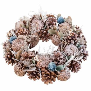 Adventskrans Bl� Hvid Ananas 30 x 8 x 30 cm