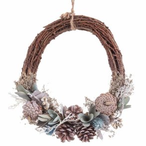 Adventskrans Bl� Hvid Ananas 28 X 8 X 29 CM