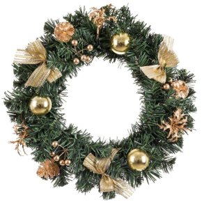 Adventskrans Guld Grn PVC Ananas 40 x 40 x 7 cm