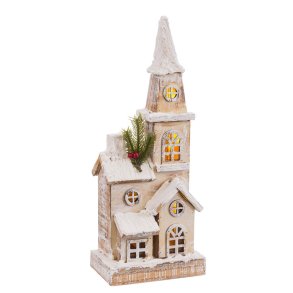 Tilbehr til Jule Bethlehem Dekoration Natur Kirke 18 x 12 x 46 cm