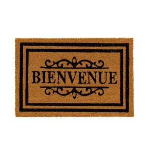 D�rm�tte BIENVENUE Brun Sort PVC Kokosn�d Fiber 60 x 40 x 1,5 cm