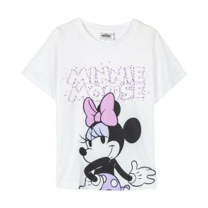 Brne Kortrmet T-shirt Minnie Mouse Hvid