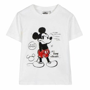 Brne Kortrmet T-shirt Mickey Mouse Hvid