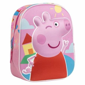 3D Skoletaske Peppa Pig Pink 25,0 x 31,0 x 10,0 cm