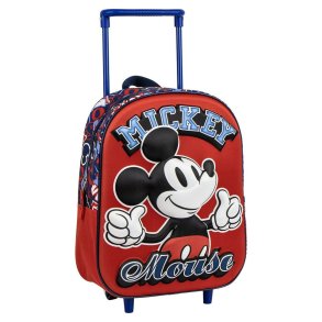 Skolerygsk med Hjul Mickey Mouse Rd 25,0 x 31,0 x 10,0 cm 3D