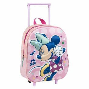 3D Skoletaske med Hjul Minnie Mouse Pink 25,0 x 31,0 x 10,0 cm