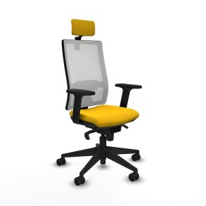 Kontorstol med hovedgrde Piqueras y Crespo 2D066N2 Gul