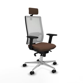 Kontorstol med hovedgrde Piqueras y Crespo 2D086N2 Hvid Mrkebrun