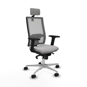 Kontorstol med hovedgrde Piqueras y Crespo 2D086N2 Lysegr