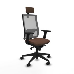 Kontorstol med hovedgrde Piqueras y Crespo 2D066N2 Gr Mrkebrun