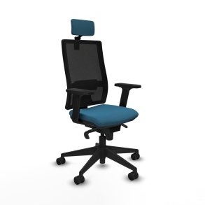 Kontorstol med hovedgrde Piqueras y Crespo 2D066N2 Sort Petroleum grn