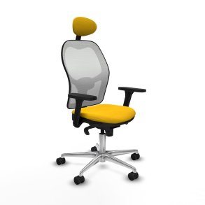 Kontorstol med hovedgrde Piqueras y Crespo 3D086N1 Gul
