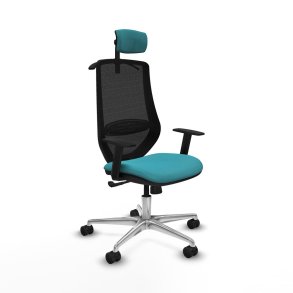 Kontorstol med hovedg�rde Mardos Piqueras y Crespo D086N2H Turkisbl�