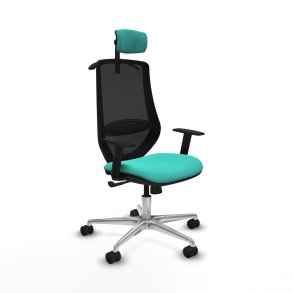 Kontorstol med hovedg�rde Mardos Piqueras y Crespo D086N2H Turkisbl�