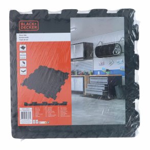 EVA skumfliser Black & Decker Sort Eva Gummi 40 x 40 cm (6 Dele)