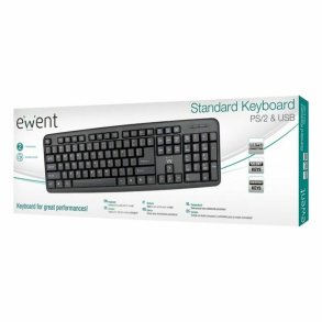 Tastatur Ewent EW3109 PS/2 USB Sort